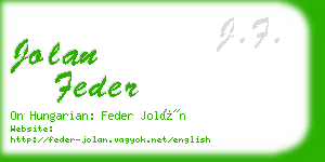 jolan feder business card